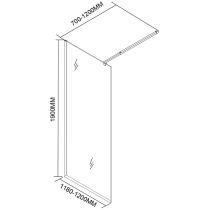 River walk in zuhanyfal 120x190 cm króm