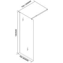 River walk in zuhanyfal 80x190 cm króm