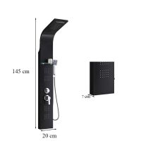 Alegro Black hidromasszázs zuhanypanel, rozsdamentes acél