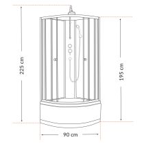Karolino 90 white mélytálcás zuhanykabin