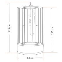 Karolino 80x80 cm White mélytálcás zuhanykabin