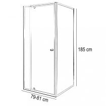Flexi 80x90 cm sarokba szerelhető aszimmetrikus zuhanykabin zuhanytálca nélkül