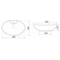 KR-139 kerámia design mosdó 58x38 cm, fényes fehér