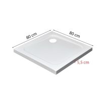 Modena Slim szögletes alacsony akril zuhanytálca 80x80 cm