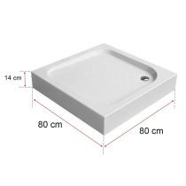 Klonberg 80x80 cm-es szögletes akril zuhanytálca 80x80 cm
