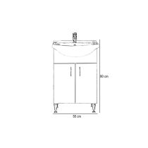 Bianca Plus 55 alsó szekrény mosdóval