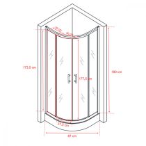 Spirit Mátrix 90x90 cm íves zuhanykabin zuhanytálcával