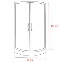 Spirit Bamboo 80x80 cm íves zuhanykabin zuhanytálca nélkül