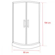 Spirit Bamboo 80x80 cm íves zuhanykabin zuhanytálcával