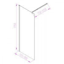 Walker 80x195 cm Walk in zuhanyfal