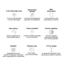 Vital Black 90x90 cm íves mélytálcás hidromasszázs zuhanykabin