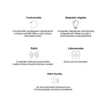 Vital Black 80x80 cm íves hidromasszázs zuhanykabin