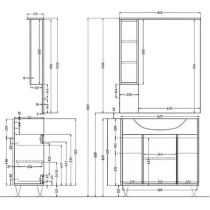 Bianca Plus 85 felsőszekrény, aida dió színben, jobbos nyitásirány