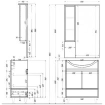 Bianca Plus 65 felsőszekrény, sonoma tölgy színben, jobbos nyitásirány