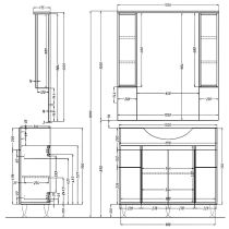 Bianca Plus 105 felsőszekrény, aida dió színben