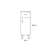 Bianca Plus 30 alacsony szekrény 1 ajtóval, 1 fiókkal, sonoma tölgy színben, jobbos