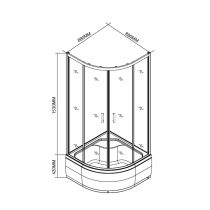 Spirit Deep 90x90 cm íves zuhanykabin zuhanytálcával