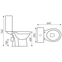 C-CLEAR monoblokkos WC hátsó kifolyással ülőkével