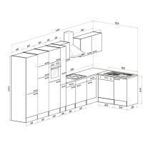 Yorki 430 sarok konyhabútor felülfagyasztós hűtős kivitelben