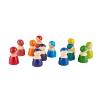 12 barát színes Montessori fafigura