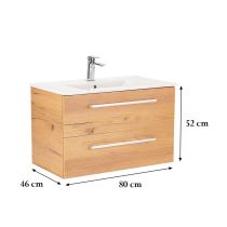 Vario Clam 80 alsó szekrény mosdóval