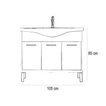 Nerva 105 alsó szekrény mosdóval