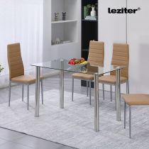 Berna 140 cm szögletes üveg étkezőasztal