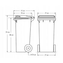 Hulladéktároló 120L sárga