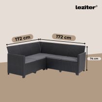 Claire 5 személyes kerti sarokgarnitúra orlando asztallal