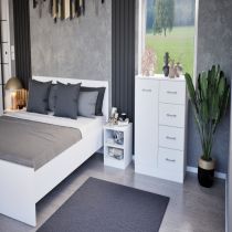 Miami komód 1ajtós 4 fiókos 80x92 cm fehér-fehér