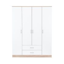 Miami gardróbszekrény 160x205 cm fehér-sonoma tölgy