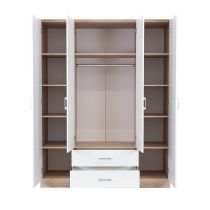 Miami gardróbszekrény 160x205 cm fehér-sonoma tölgy