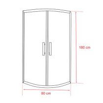Spirit Clear 80x80 cm íves zuhanykabin zuhanytálca nélkül fekete