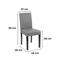 Kelly bőr étkezőszék szürke színben
