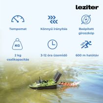 Etetőhajó X2 GPS hátrakidobós terepmintás zöld