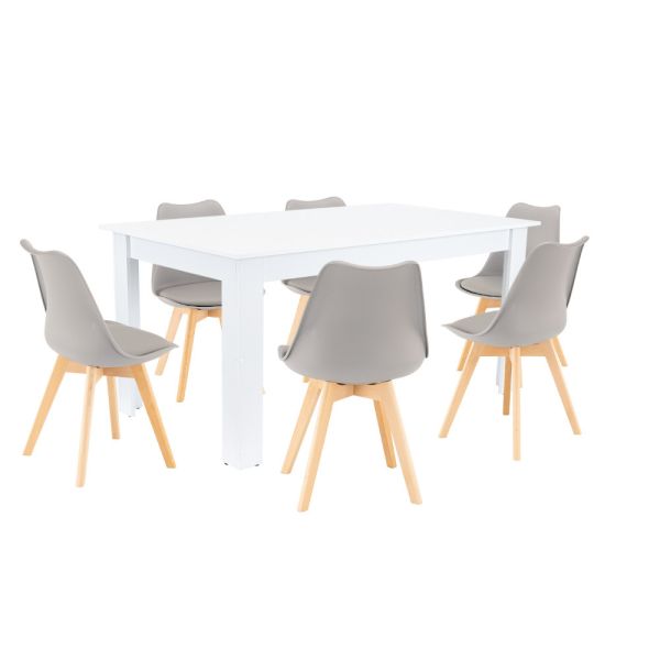 Lola 6+1 étkező garnitúra szürke-fehér