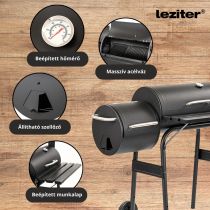 Faszenes kerti grillsütő füstölővel