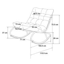 Vibe kerti hintaszék szürke párnával