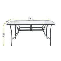 L150 Négyszögletes kerti asztal