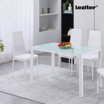 Ezra 140 cm szögletes üveg étkezőasztal