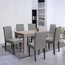 Leon 6+1 étkező garnitúra yorki tölgy-szürke
