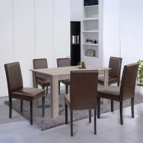 Leon 6+1 étkező garnitúra yorki tölgy-barna