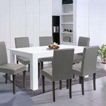 Leon 6+1 étkező garnitúra fehér-szürke