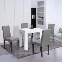 Leon 4+1 étkező garnitúra fehér-szürke