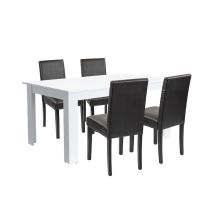 Leon 4+1 étkező garnitúra fehér-fekete