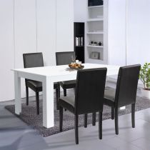 Leon 4+1 étkező garnitúra fehér-fekete