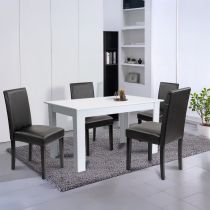 Leon 4+1 étkező garnitúra fehér-fekete