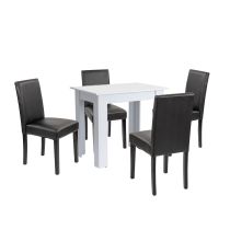 Leon 4+1 étkező garnitúra fehér-fekete