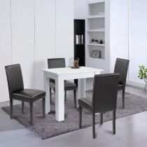 Leon 4+1 étkező garnitúra fehér-fekete