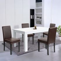 Leon 4+1 étkező garnitúra fehér-barna